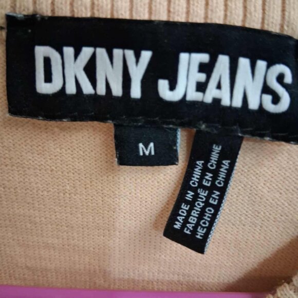 DKNY Short Sleeve Beaded Logo Sweater Top, SIZE MEDIUM, Pink - Picture 4 of 11